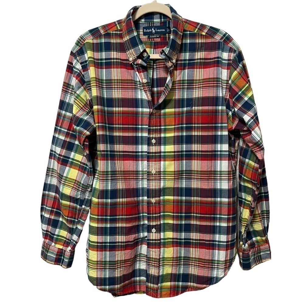 Ralph Lauren Vintage Men’s Long Sleeve Button Down Shirt Size Large Multicolor